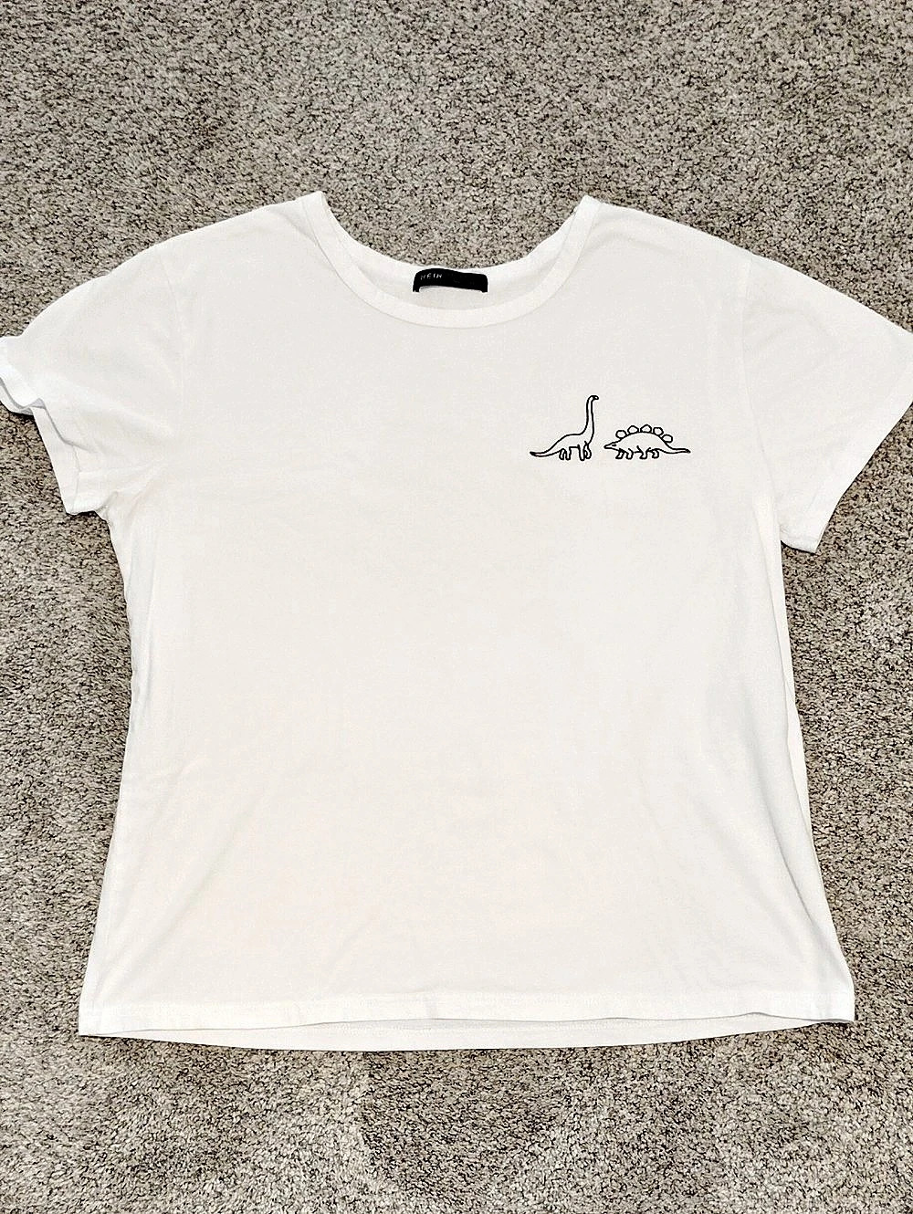 SHEIN Dinosaur Graphic Tee White Size Large
